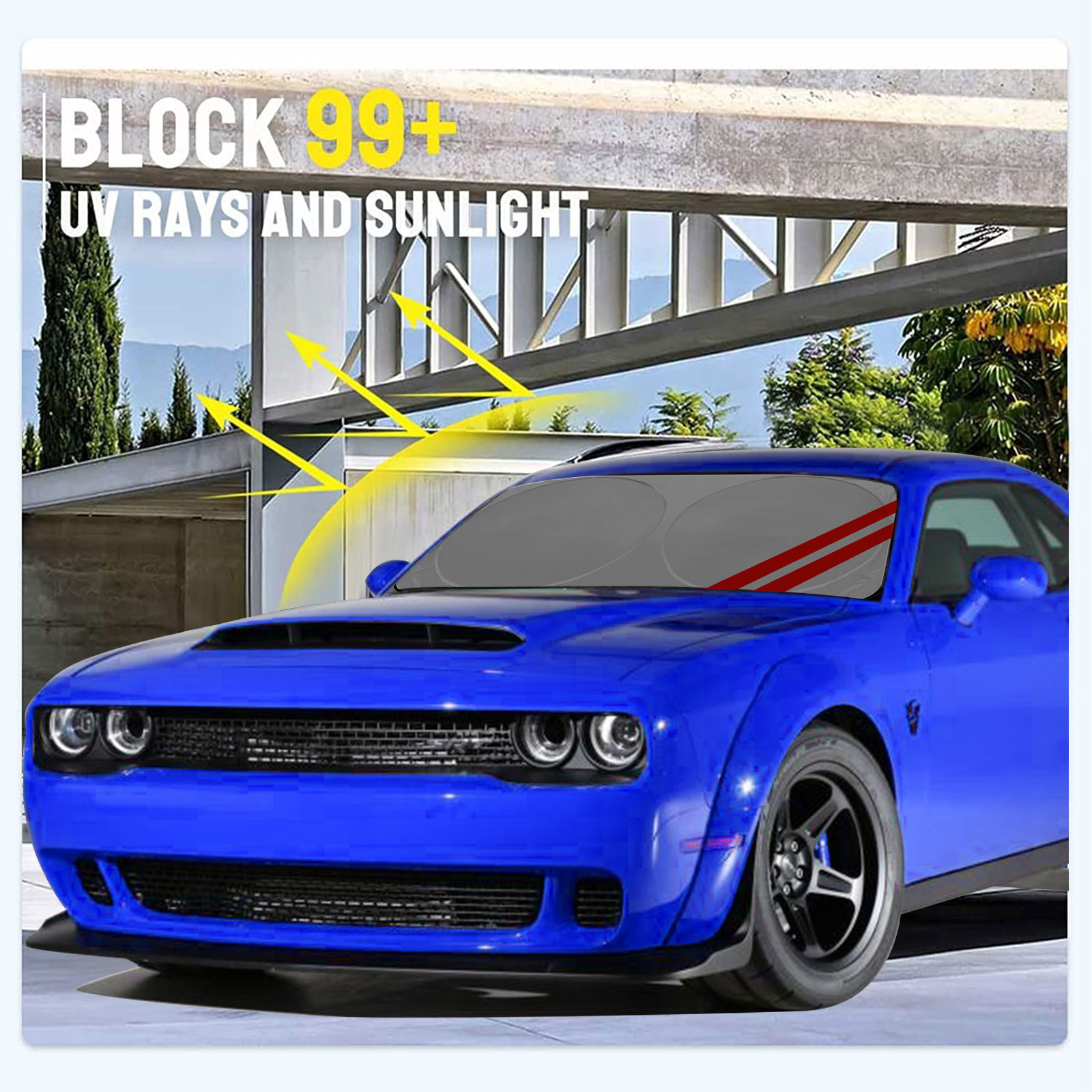 For Challenger Charger Car Windshield Sun Shade Foldable