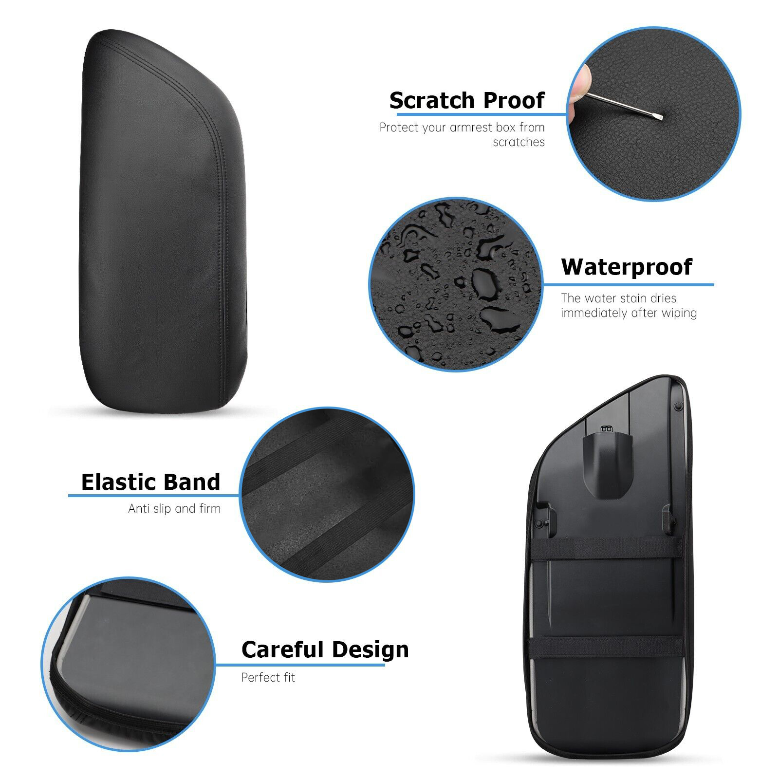 Center Console Lid Armrest Cover For Toyota Camry 2018-2023 - Black, Direct Fit, 3-Year Warranty