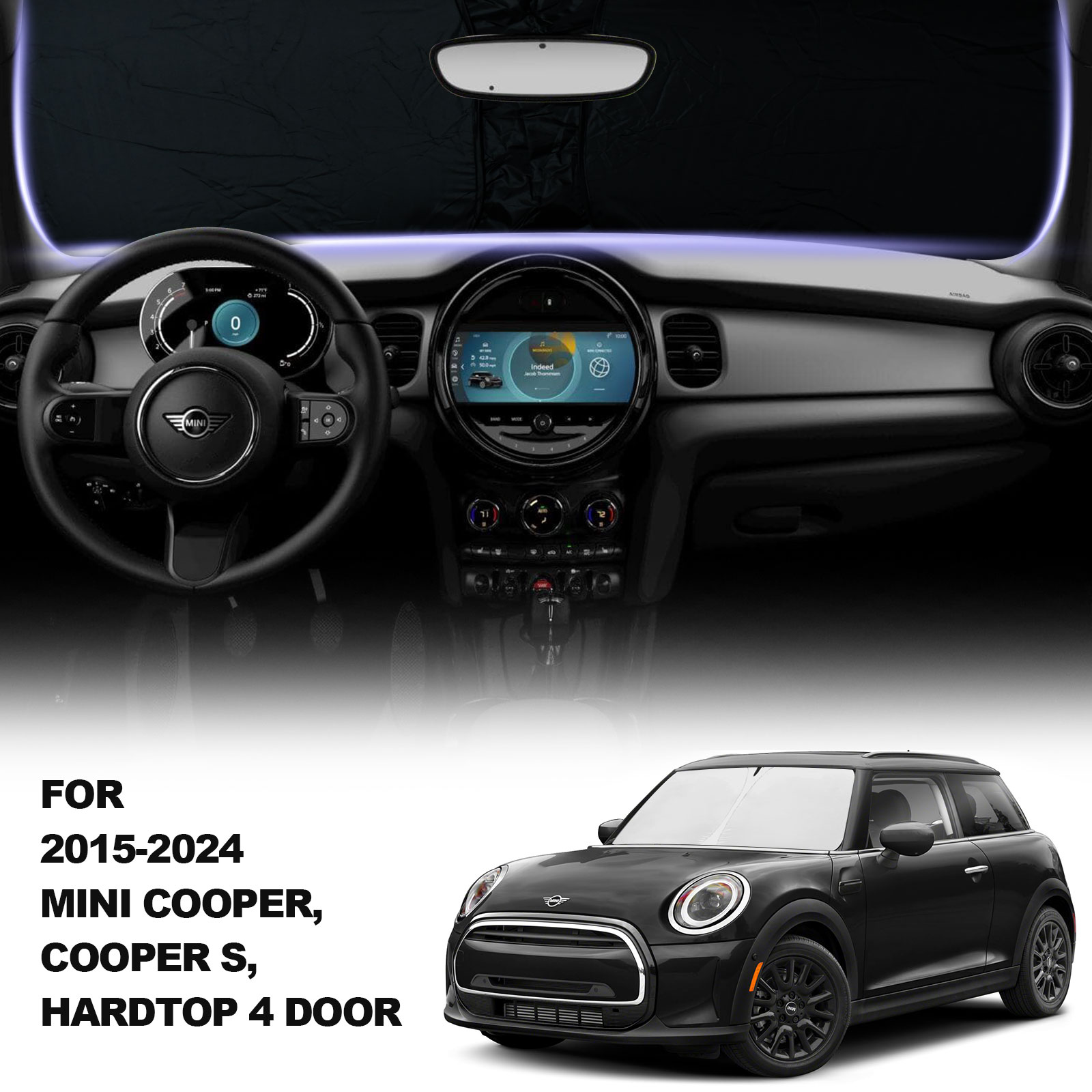 For 2015-2025 Mini Cooper F55 F56 S Hardtop Windshield Sun Shade