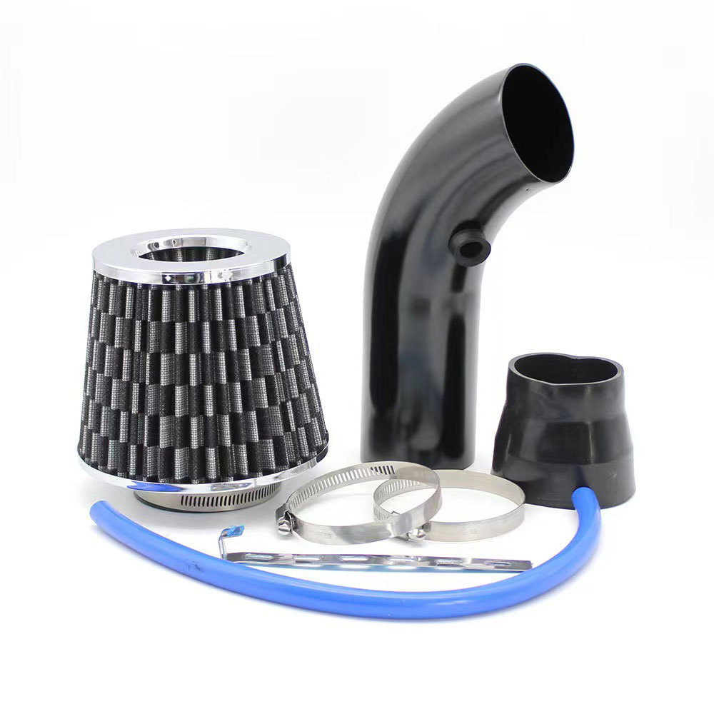 Blue Cold Air Intake Kit With Washable Filter, 3" Aluminum Pipe, Universal Fit For Most Cars/Trucks