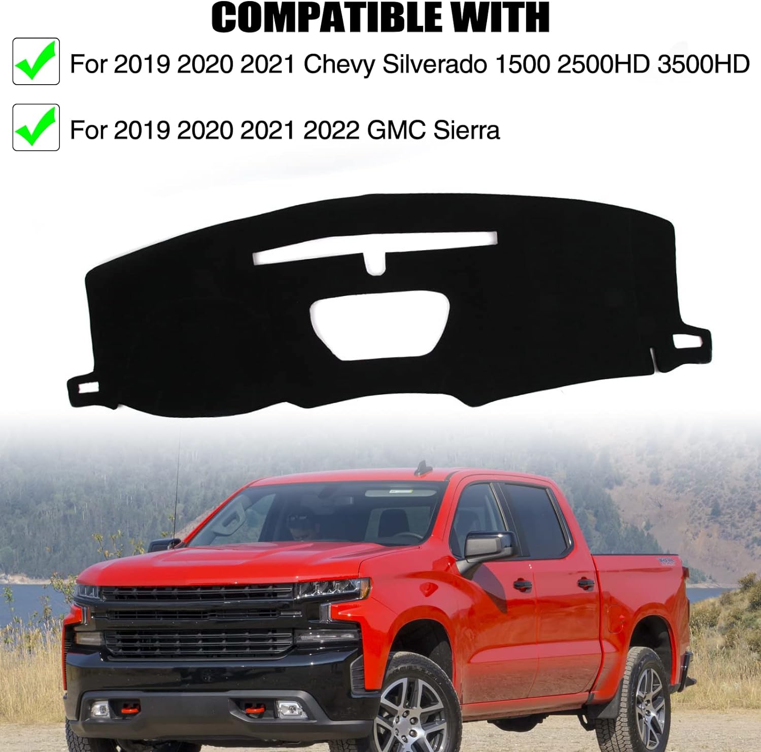 Left/Right Flannel Dashboard Cover Mat Protector Pad Fit For Chevy Chevrolet Sil Left/Right Flannel Dashboard Cover Mat Protector Pad Fit For Chevy Chevrolet Sil