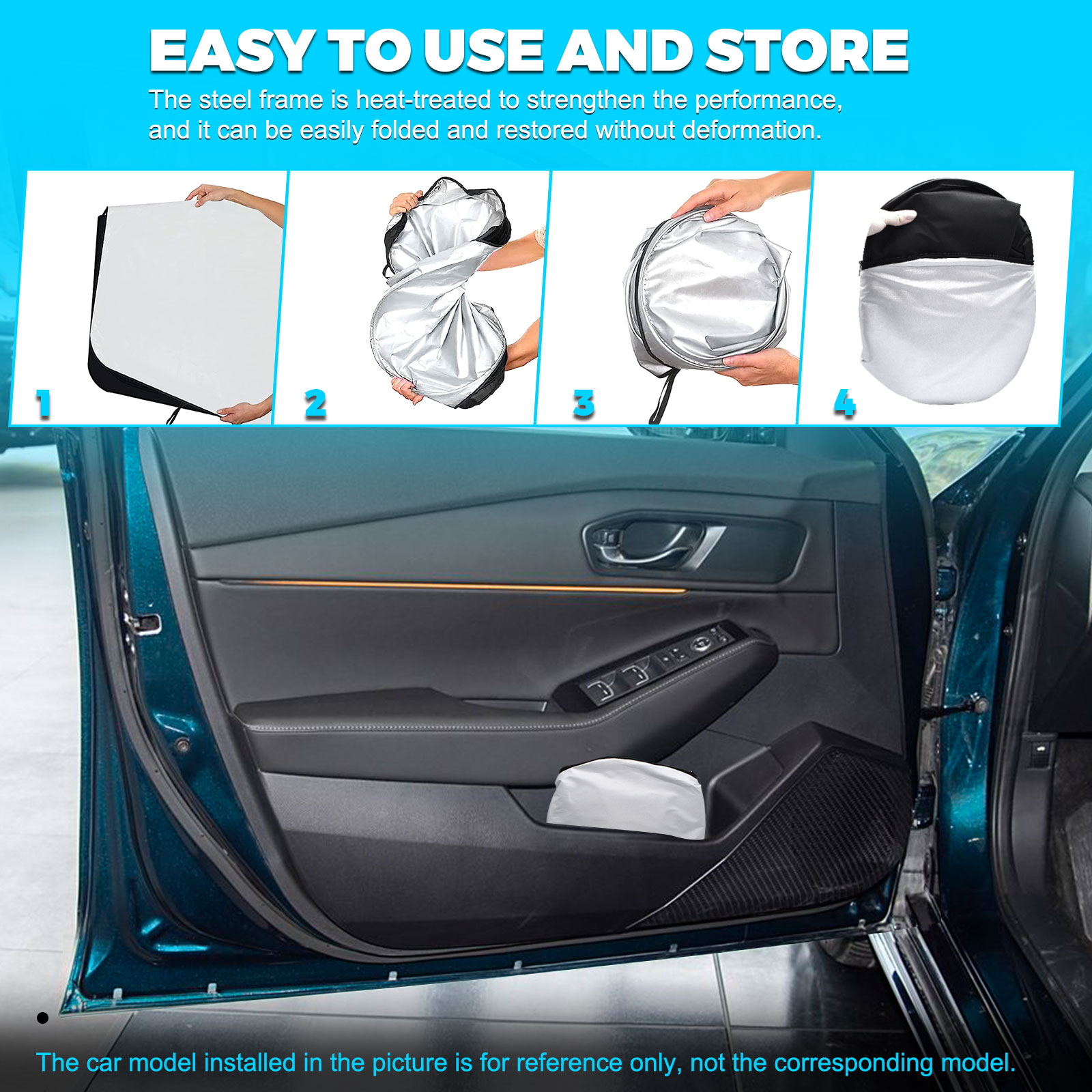 Windshield Sun Shade For Honda Accord 2023 2024 2025 Front Window Sun Visor Protector Honda Accord Accessories Foldable Sunshade Blocks Uv Rays Keeps Car - View #4