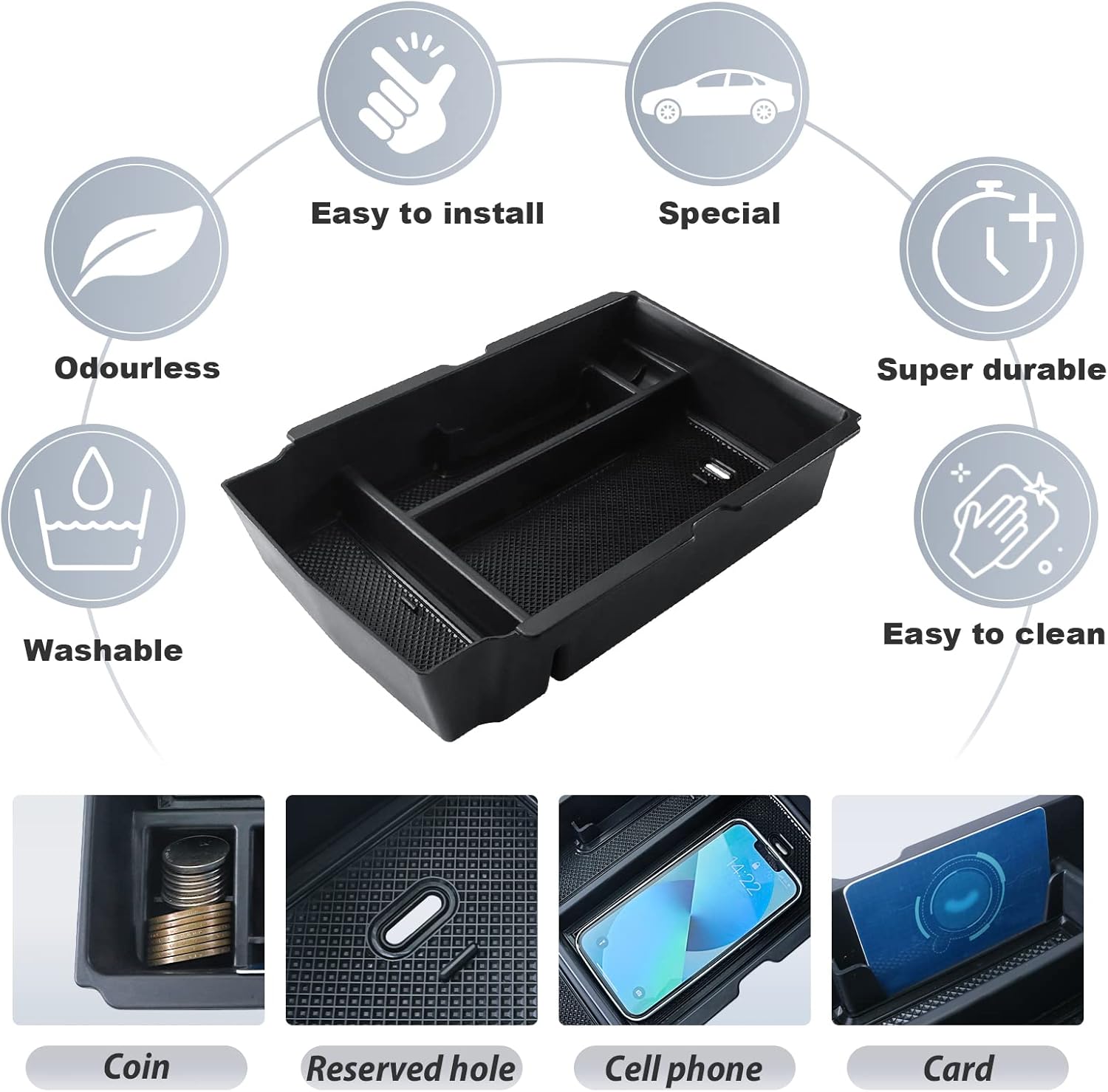 Organizzatore Nascosto Per Honda CR-V 2023-2026 – Vassoio Bracciolo Con Scomparto Segreto - 3