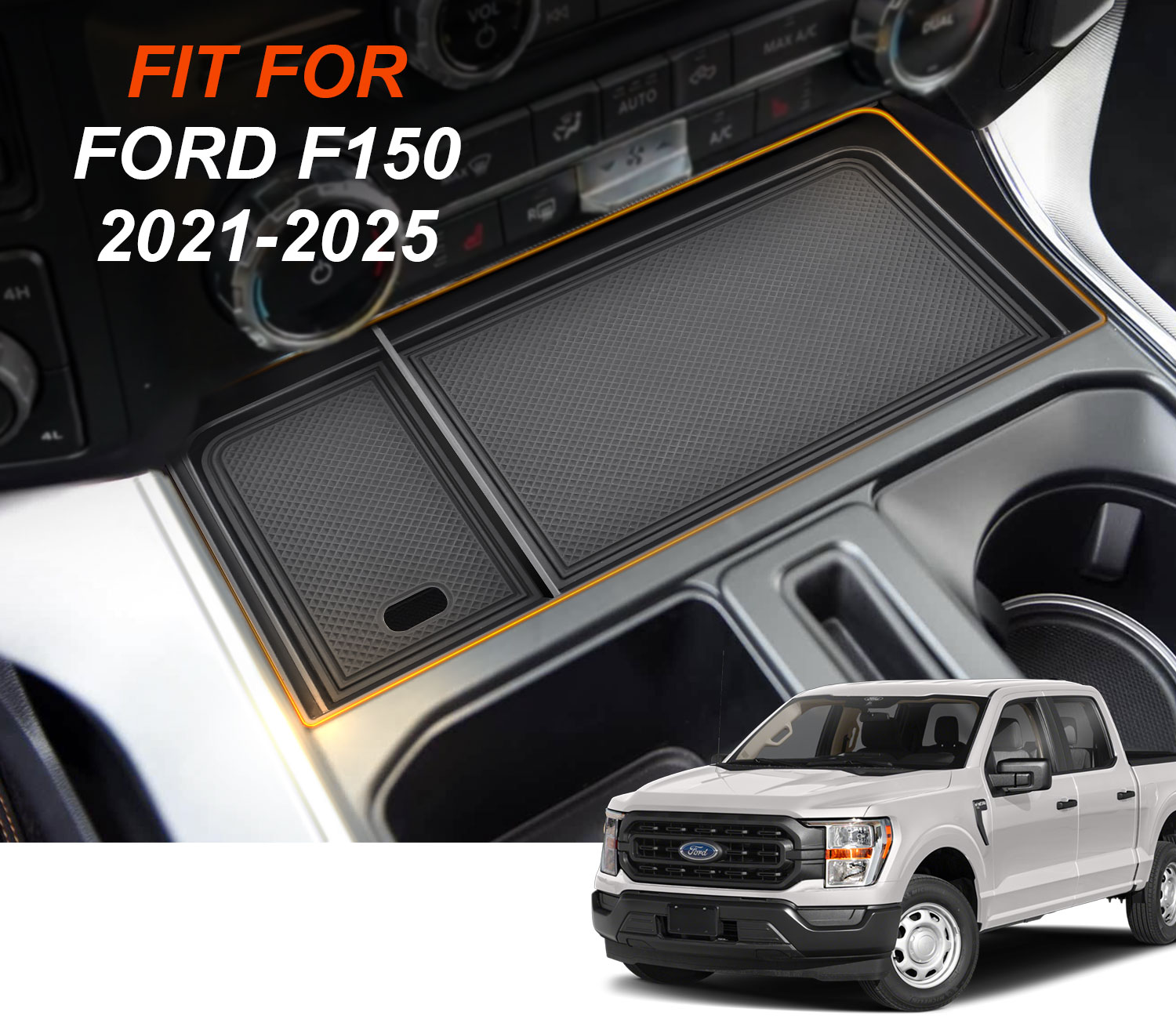 For 2021-2026 Ford F150 Accessories Center Console Hidden Storage