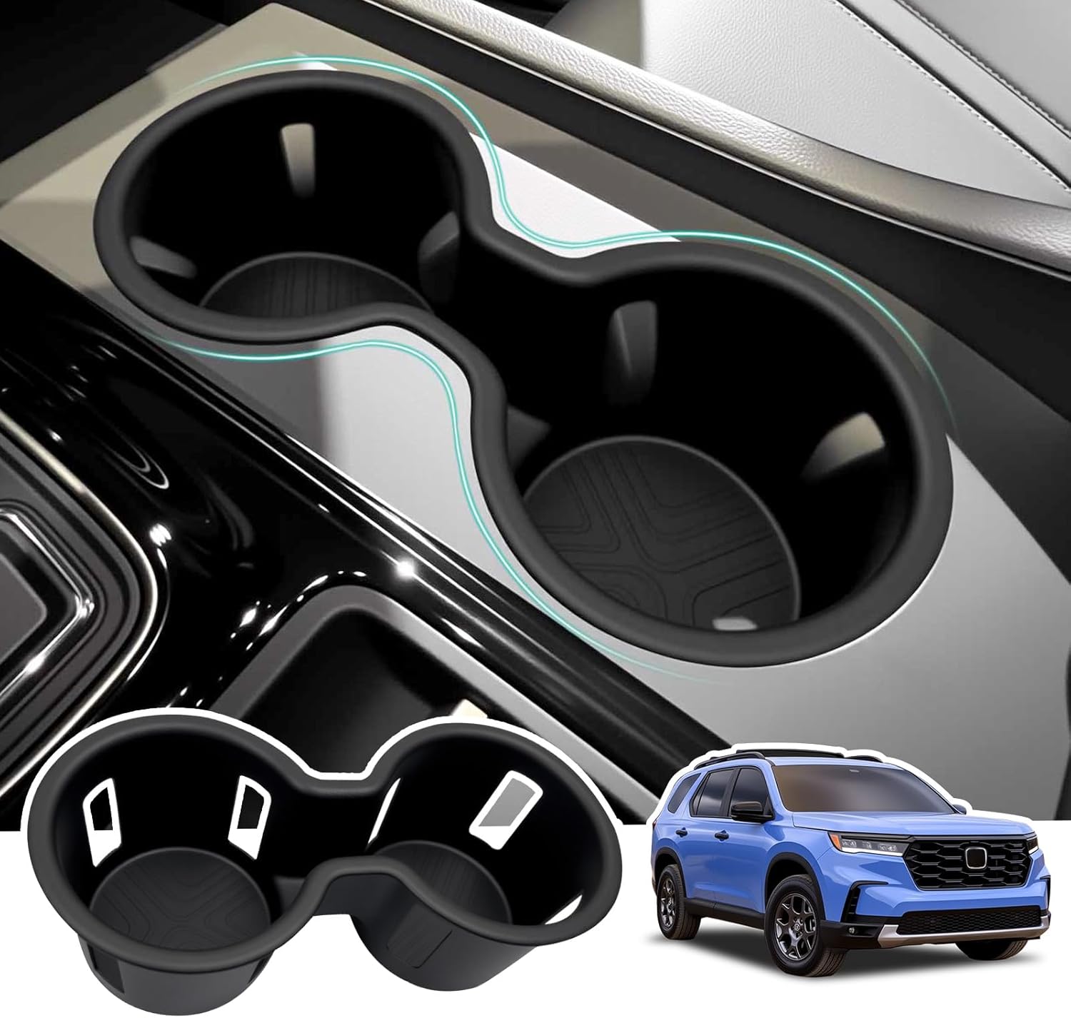 For 2023-2025 Honda Pilot Black Center Console Holder Organizer Tray Storage Box