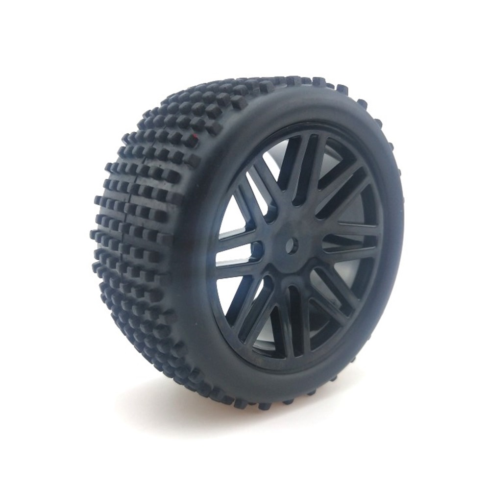 RC Buggy Wheels And Tires 4-Pack | 12mm Hex Hubs For HSP, Traxxas Bandit, Redcat, Wltoys 1/10 Scale Cars