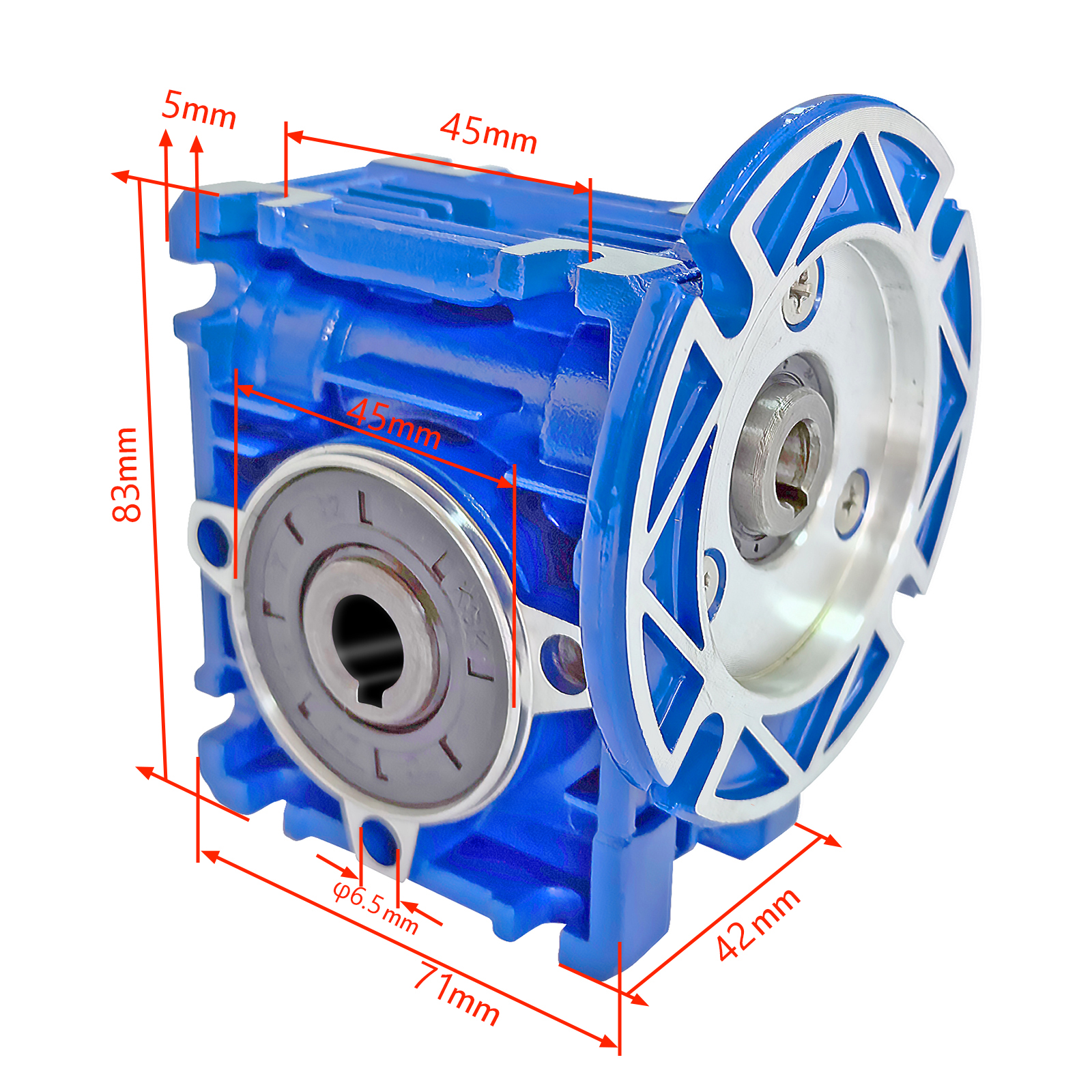 NMRV025 Worm Gearbox Speed Reduction Flange 56B14 Ratio 7.5:1-60:1