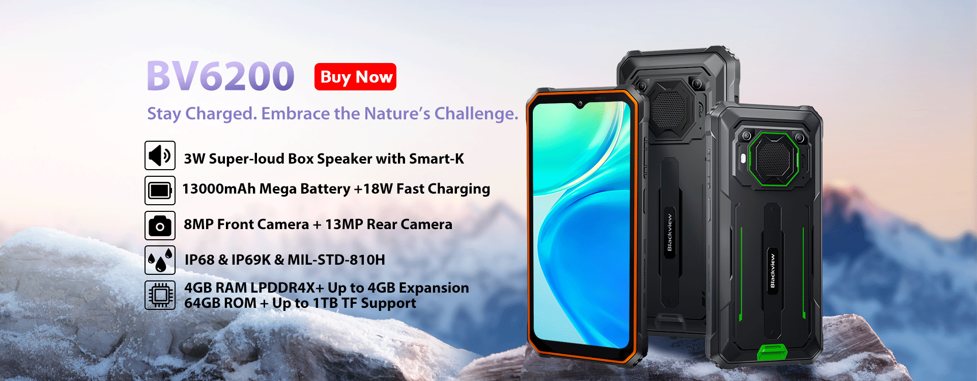 Blackview 5G Rugged Gaming Smartphone BL5000 BL6000Pro 8GB RAM 125°  Wide-angle