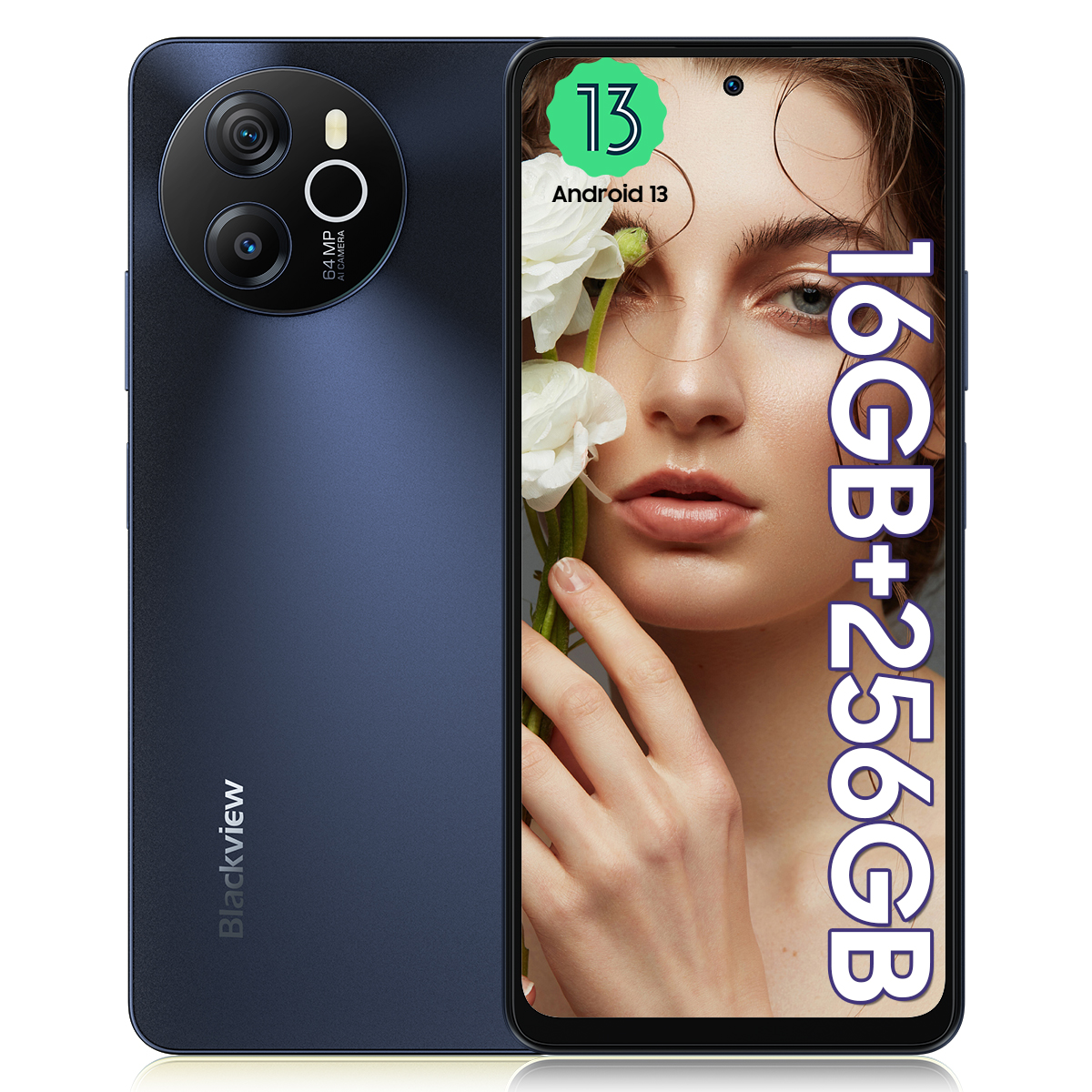 Blackview SHARK 8 Téléphone Portable 16Go+256Go 6,78" 2.4K Android 13 NFC 64MP