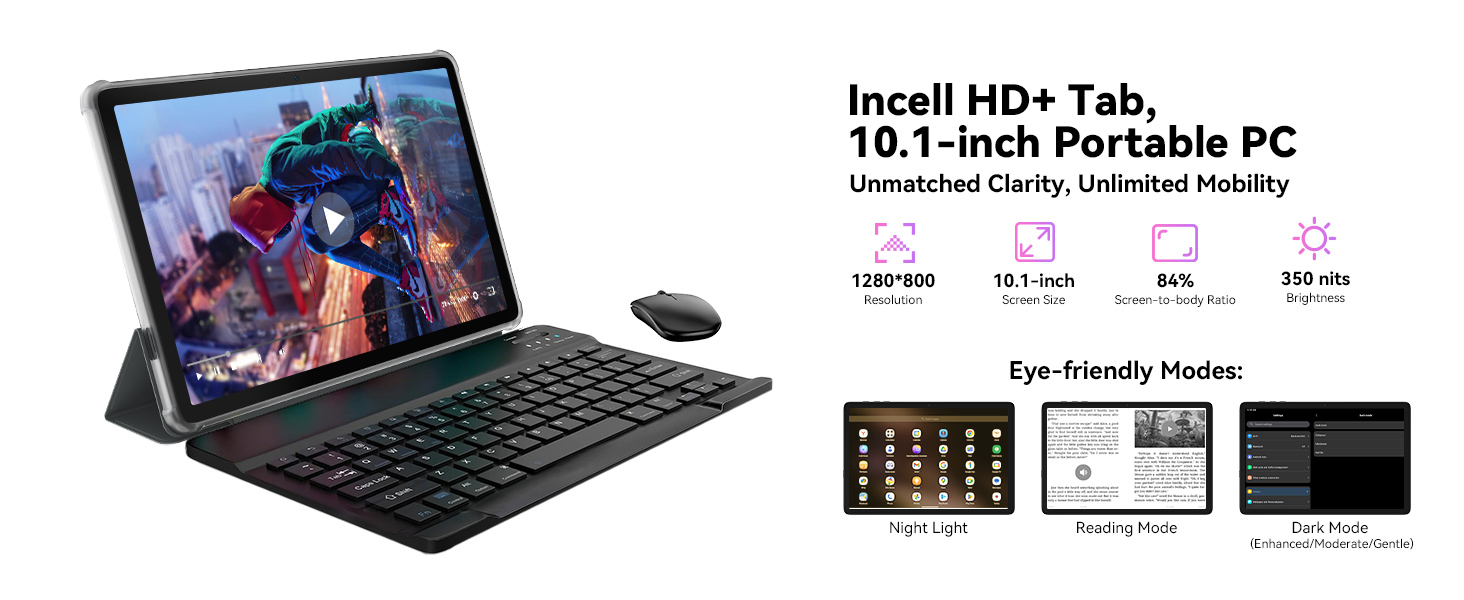 TABWEE T20 WiFi Tablet 10 Inch Android 15 24GB+256GB 5000mAh