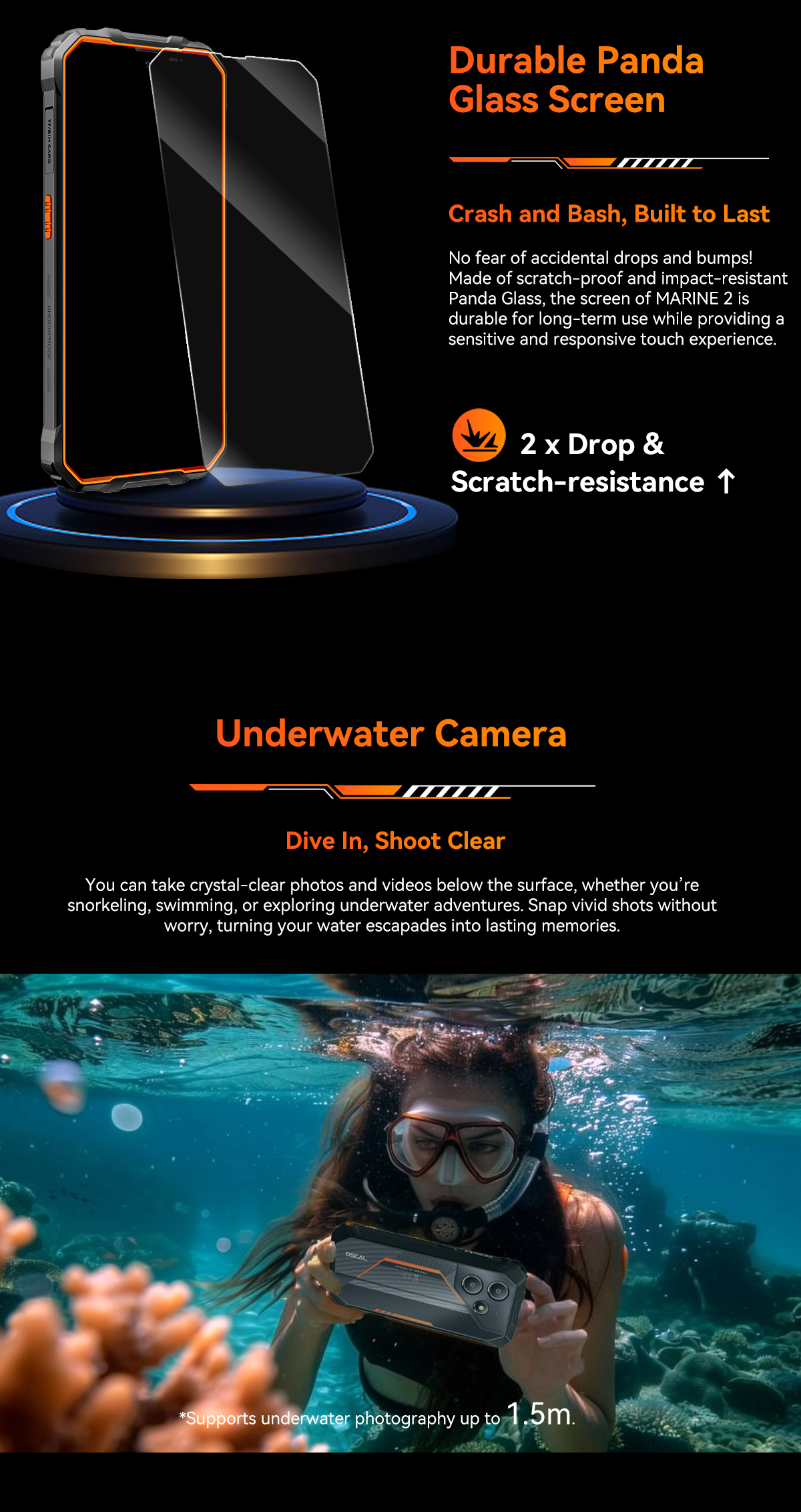 OSCAL MARINE 2 Rugged Smartphone Android 15, 11000mAh Telefono Indistruttibile 2025, 24GB+256GB/2TB Celluare Antiurto, 6.56''HD+ 90Hz, Garanzia a vita, IP68/IP69K/3 Slot/NFC/Face ID/OTG/GPS OSCAL MARINE 2 Rugged Smartphone Android 15, 11000mAh Telefono Indistruttibile 2025, 24GB+256GB/2TB Celluare Antiurto, 6.56''HD+ 90Hz, Garanzia a vita, IP68/IP69K/3 Slot/NFC/Face ID/OTG/GPS