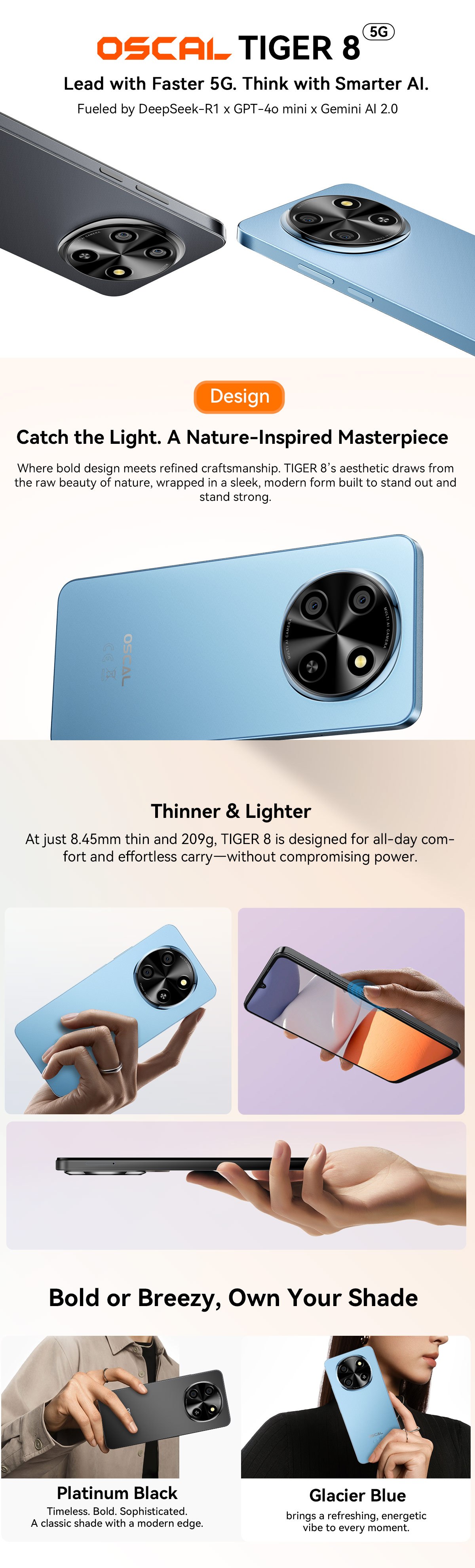 Blackview OSCAL TIGER 8 5G AI Smartphone 12GB+128GB 6.88