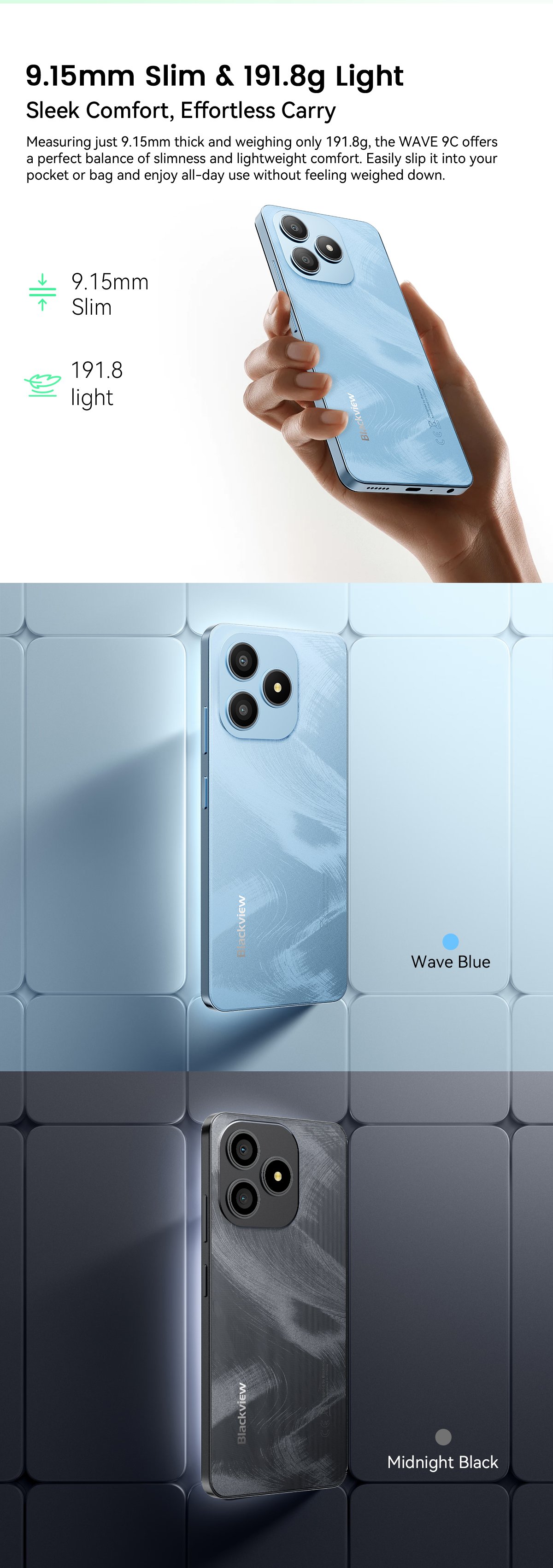 Blackview WAVE 9C Smartphone 12GB+128GB 6.56