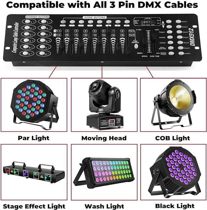192 Channels DMX-512 Controller Operator Console Stage Party Light