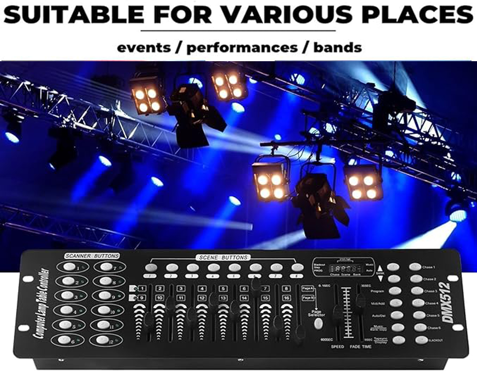 192 Channels DMX-512 Controller Operator Console Stage Party Light