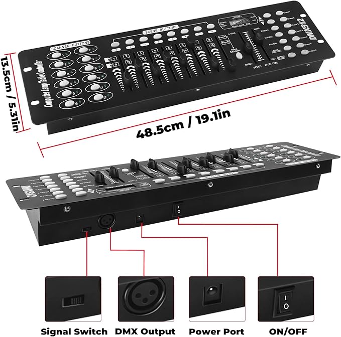192 Channels DMX-512 Controller Operator Console Stage Party