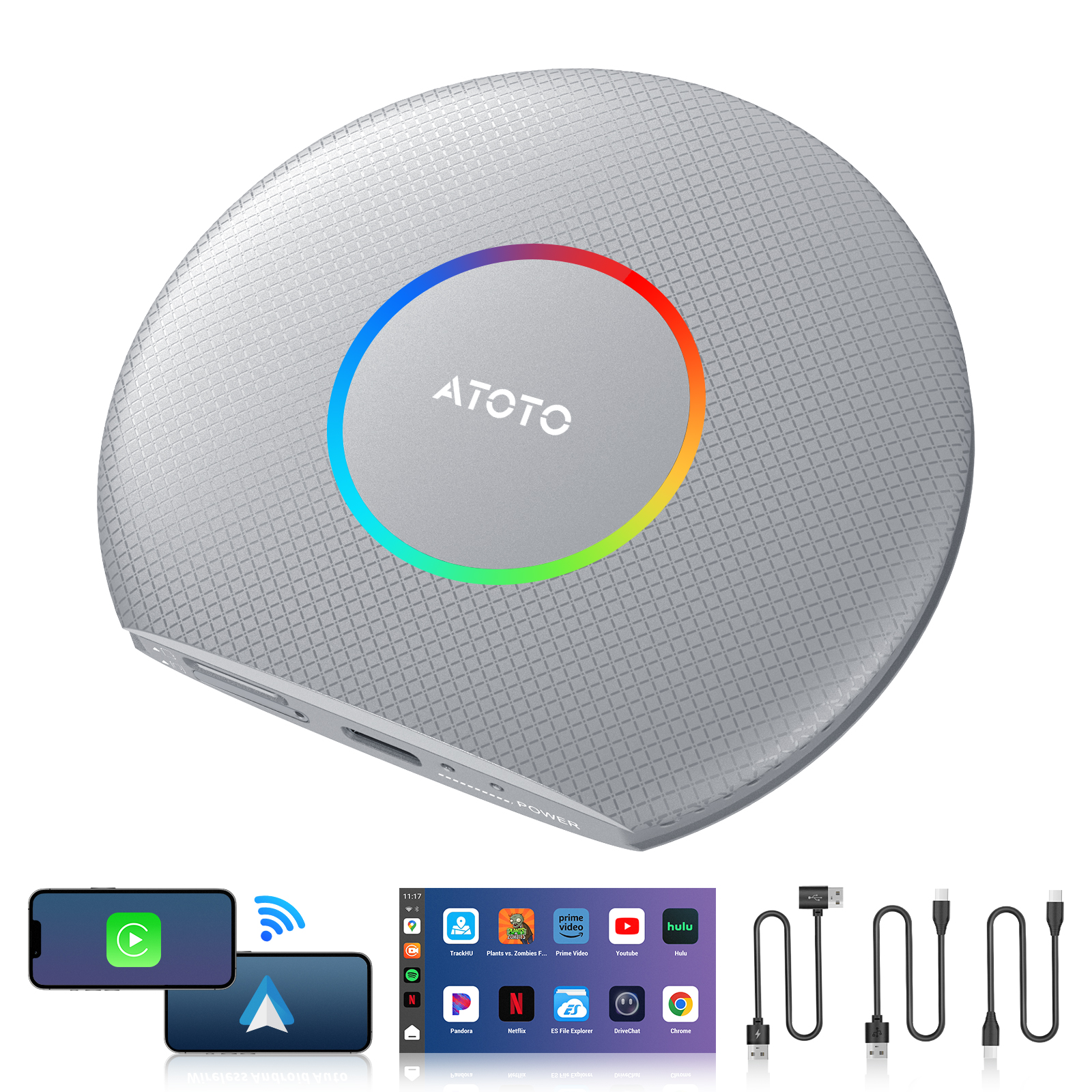 新品）ATOTO CarWave CB6 ワイヤレスAIボックス ATOTO CB6 無線アダプター｜Android 13・4G LTE・AIドライブ