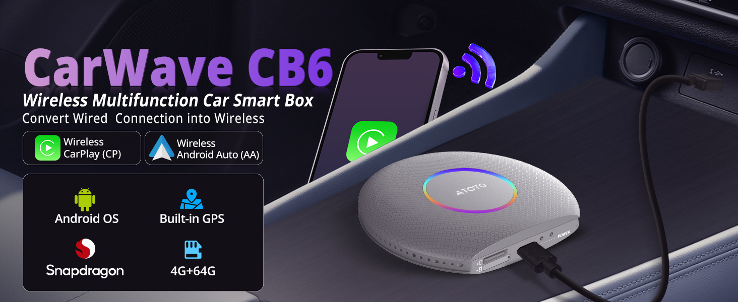 ATOTO CB6 Android 13 Wireless Carplay AI BOX Android Auto
