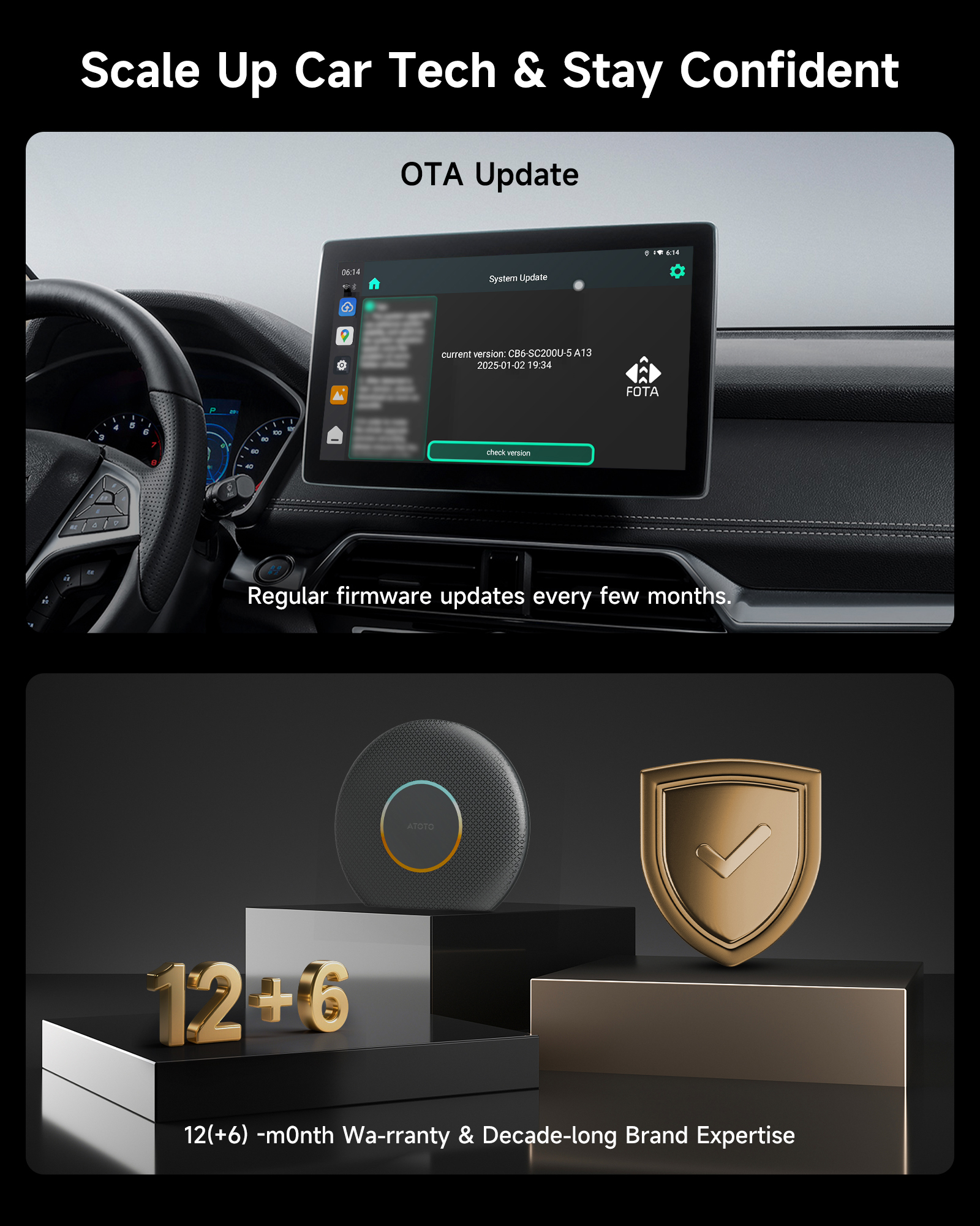 ATOTO CB6 8G+128G CarPlay AI box Android Multimedia Player WIFI