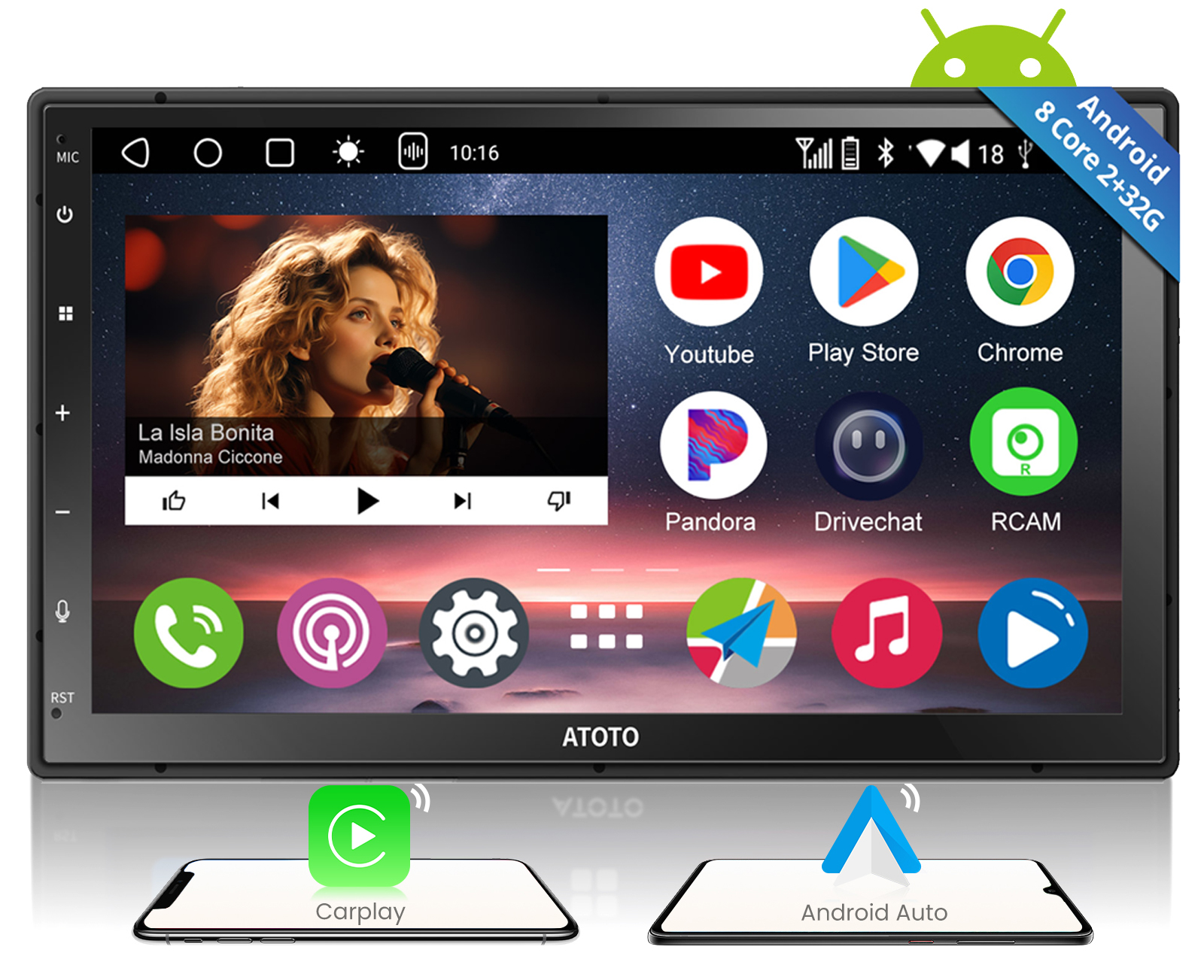 ATOTO A6PF 7'' Android Car Stereo 2DIN AI Car Assist CarPlay