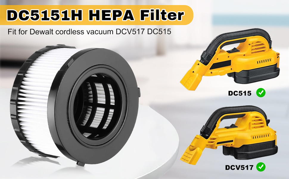 HEPA Filter for Dewalt DC5151H DC515 DCV517 Wet Dry Vacuum Cleaner