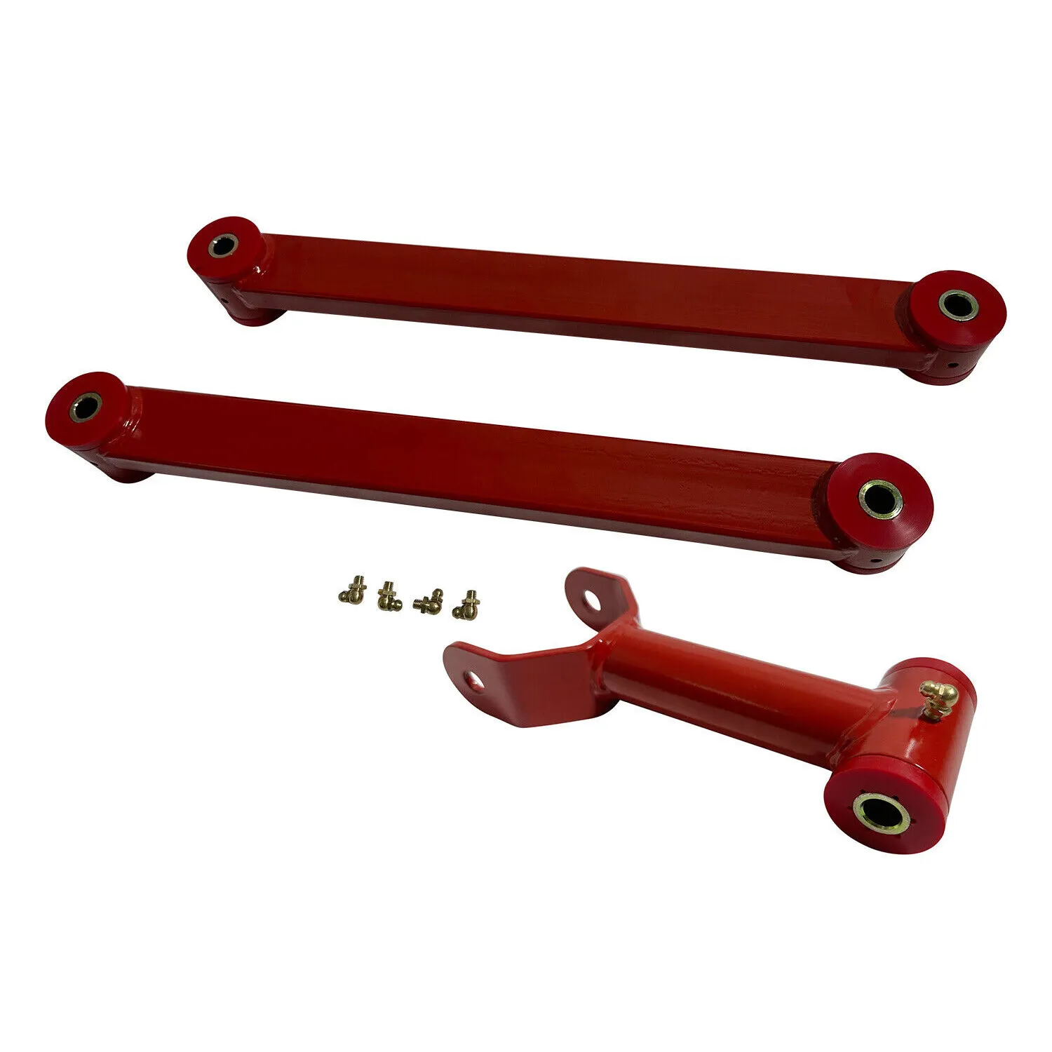 Red Tubular Rear Control Arm Kit For 05-10 Mustang - Upper, Lower & Track Bar - View #2