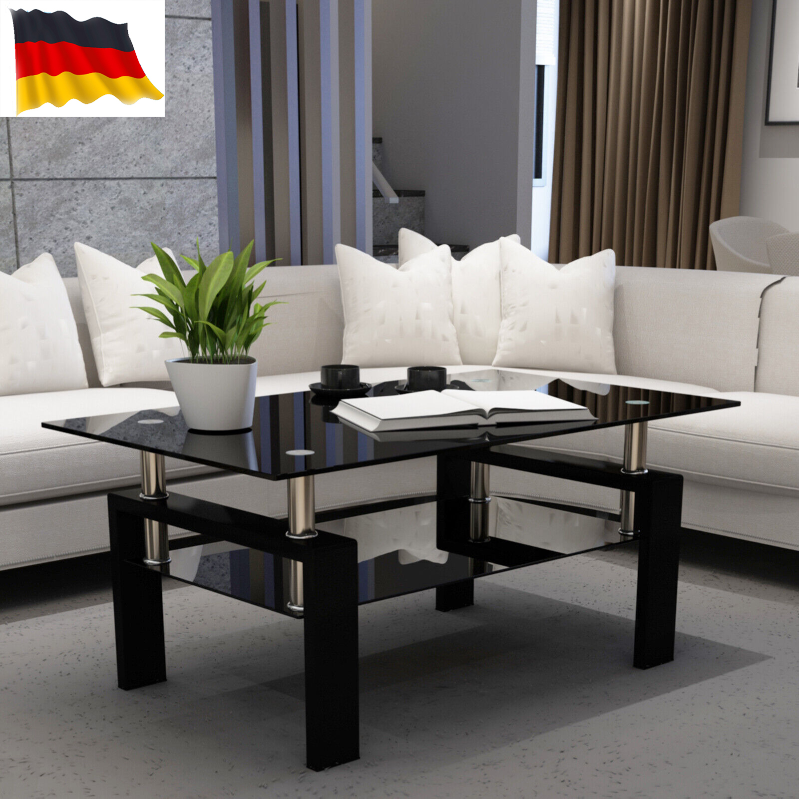 【美品】FLYMEe Noir GLASS LIVING TABLE FLYMEe Noir GLASS LIVING TABLE W120 / フライミーノワール