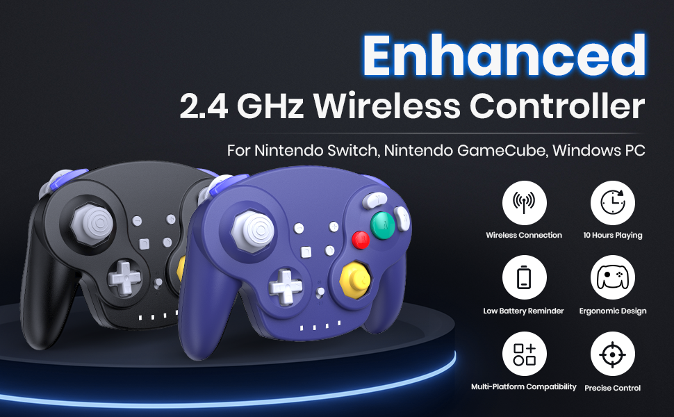 2.4 GHz Wireless GameCube Controller for Nintendo Switch NGC