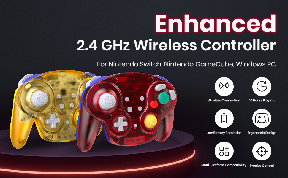 2.4G Wireless GameCube Pro Switch Controller for Nintendo