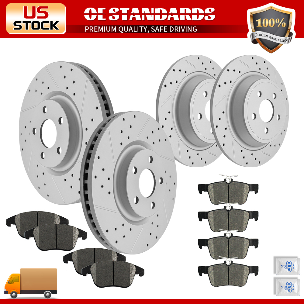 316mm Front Rear Disc Rotors Ceramic Brake Pads for Ford Police Responder Hybrid