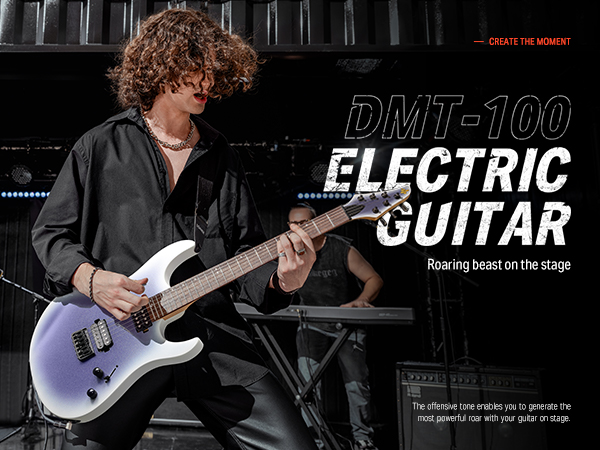 Guitare Électrique Métal Donner DMT-100M - Couleurs Dégradé Violet/Blanc