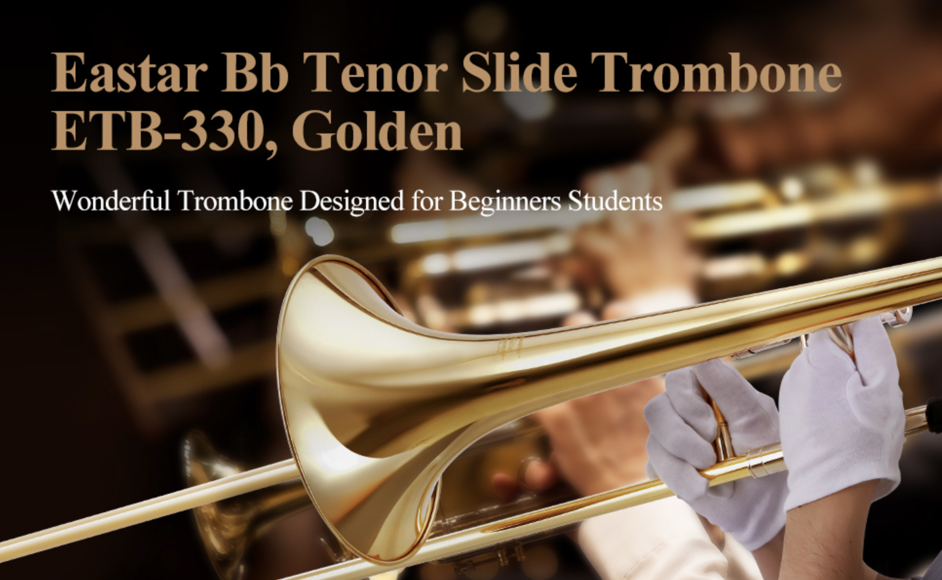 🎵 Eastar Tenor Slide Bb Trombone B Flat Brass Trumpet Set