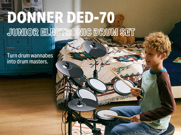Donner Drum Kids Drum Stool Donner DED-70 Electric Drum Set With
