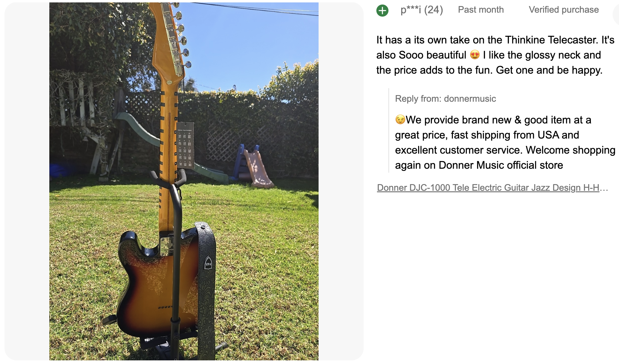 🎸 Donner DJC-1000 Jazz Tele Electric Guitar Solid Body H-H