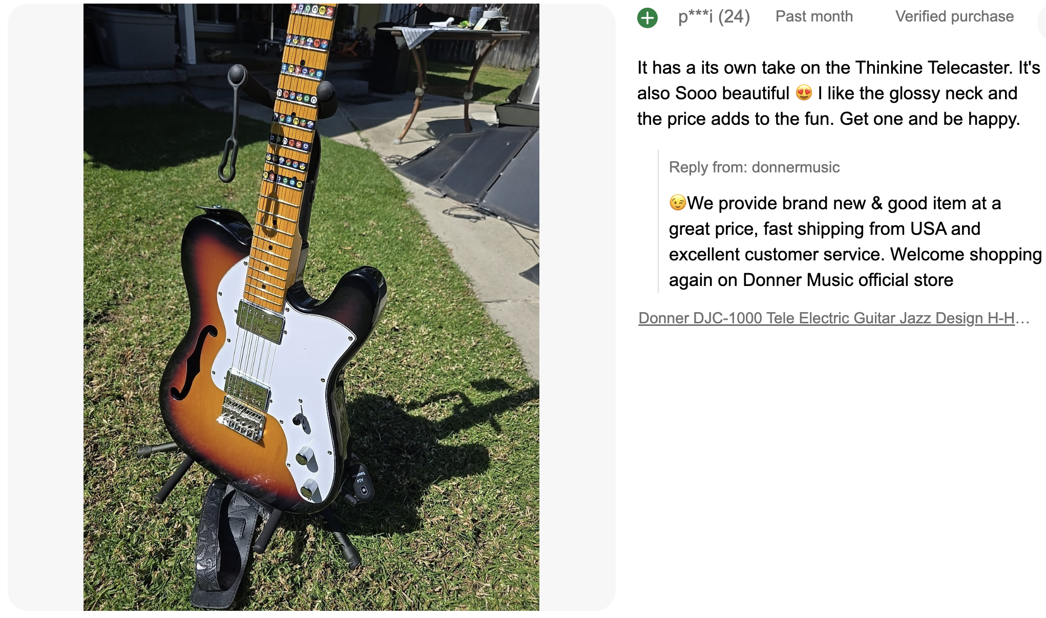 🎸 Donner DJC-1000 Jazz Tele Electric Guitar Solid Body H-H