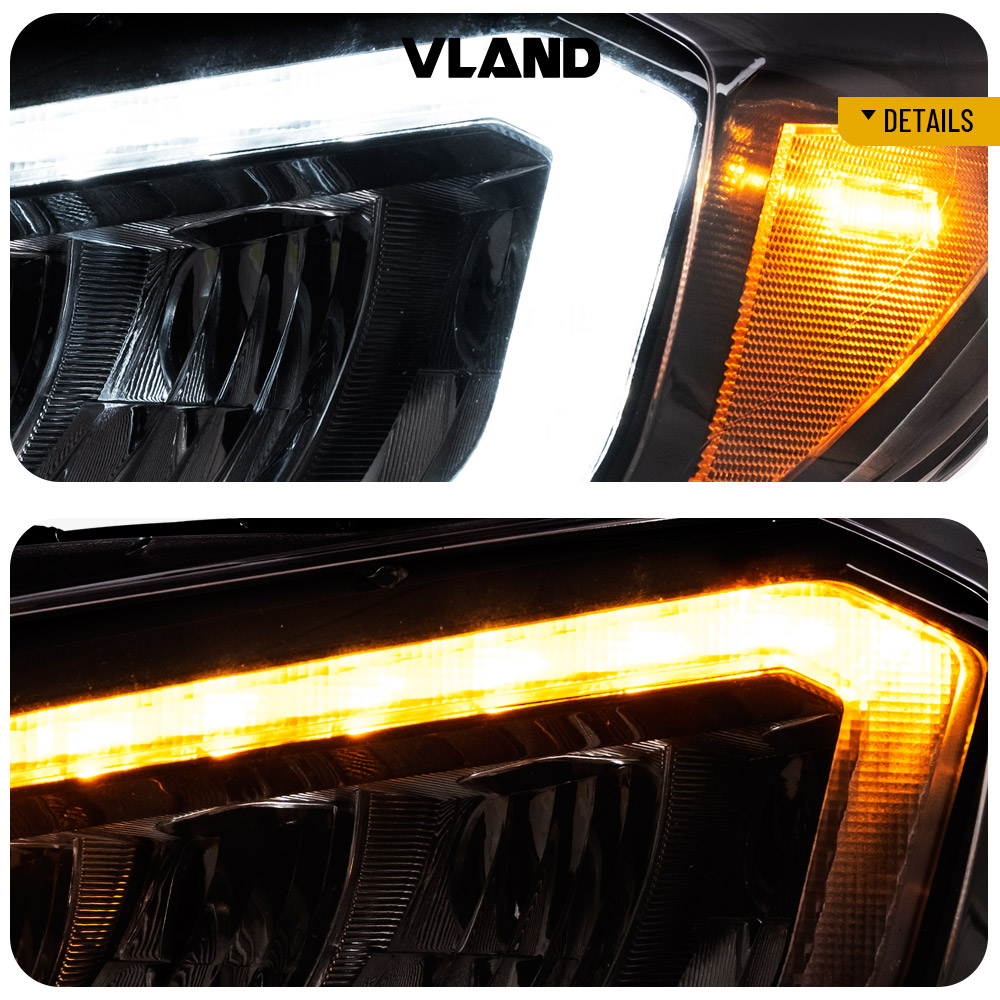 2*LED Headlights w/ Amber Reflector For 2015-2021 Subaru WRX