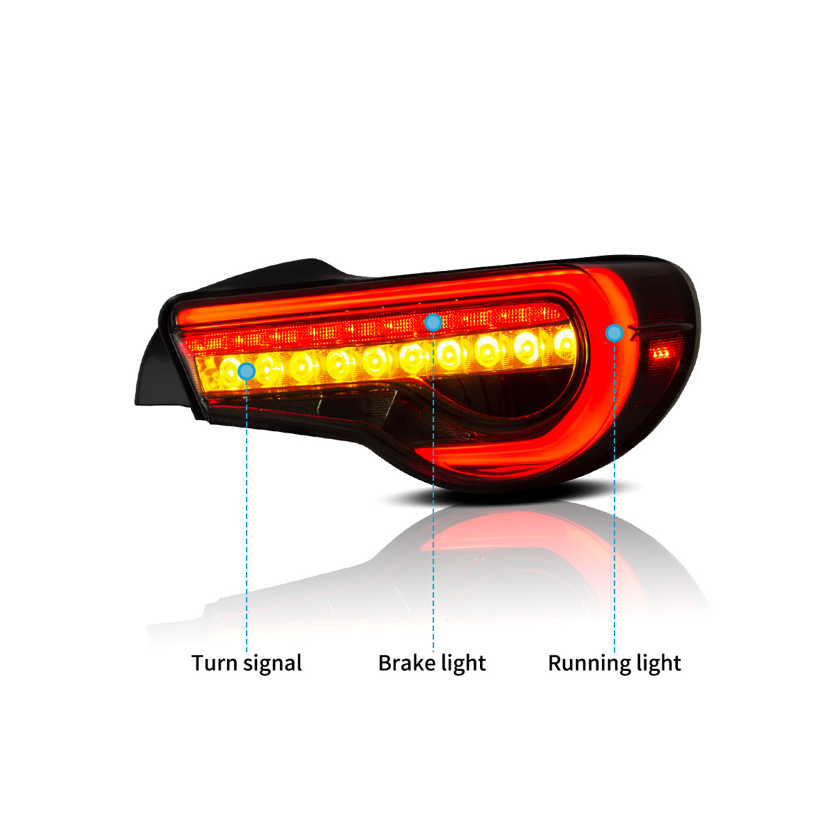 Smoked VLAND LED Tail Lights For 12-20 Toyota 86 Subaru BRZ Scion