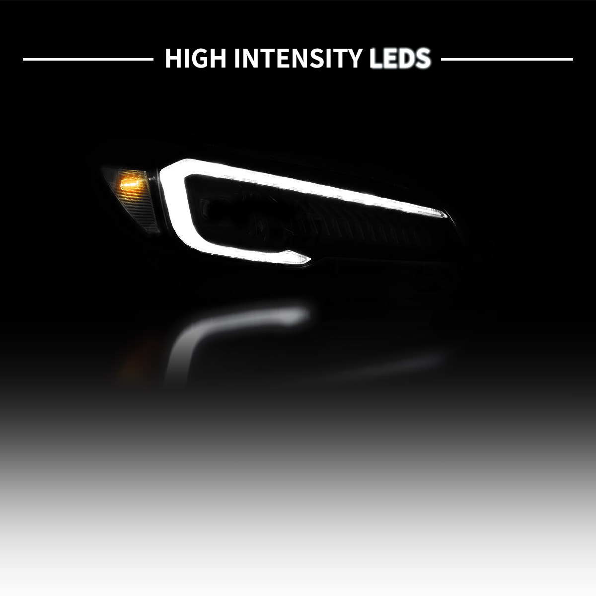 VLAND LED Clear Reflector Headlights w/Sequential For 2015-2021