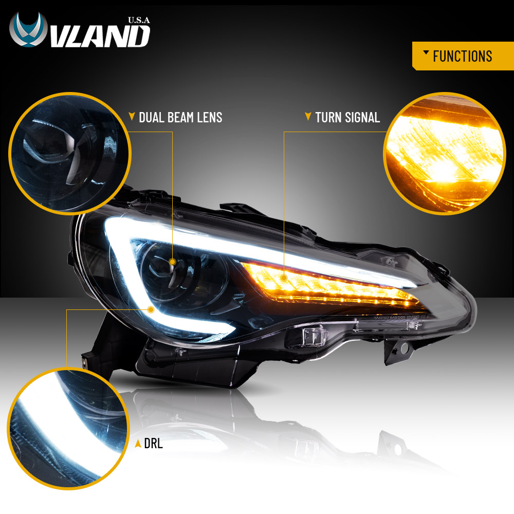 VLAND LED DRL Headlights For Toyota 86 Subaru BRZ Scion FRS