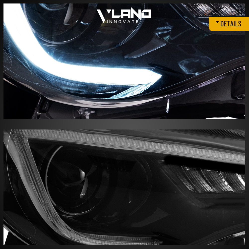 VLAND LED Headlights For 2012-2020 Toyota 86 / 2013-2020 Subaru BRZ / Scion FR-S - Sequential Black Housing