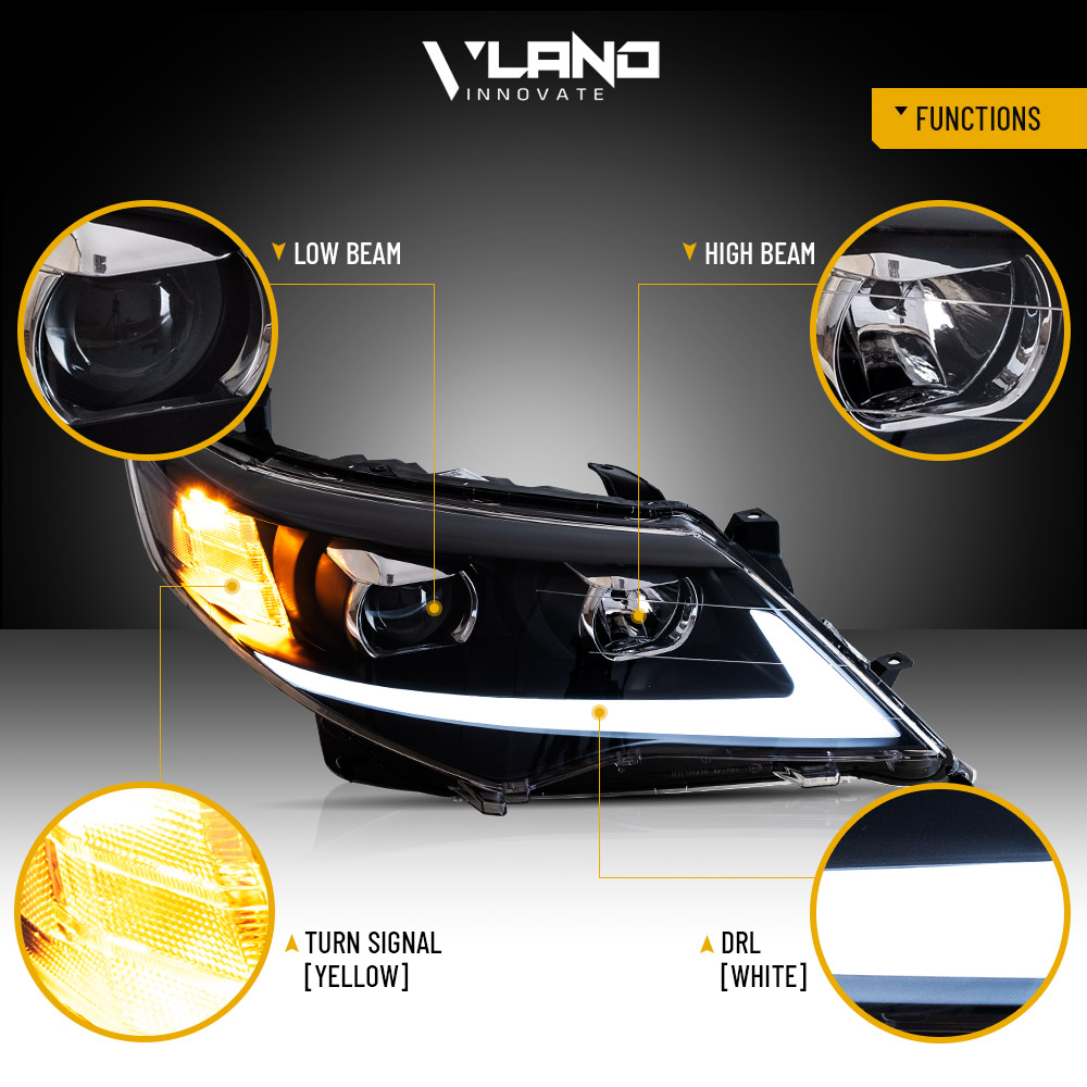 VLAND For 2009-2011 Toyota Camry LED NEW Headlights Sequential Turn VLAND For 2009-2011 Toyota Camry LED NEW Headlights Sequential Turn