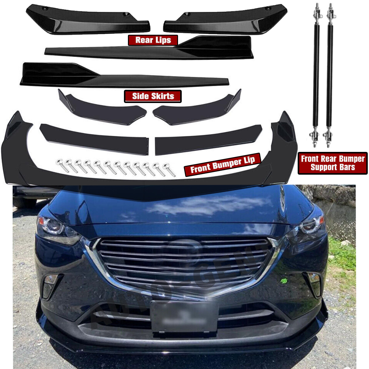 For Mazda CX-3 CX-5 Front Rear Bumper Lip Spoiler Splitter Body
