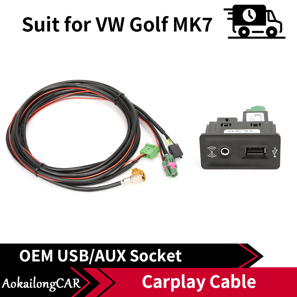 USB Aux-in Kabelsatz für VW Golf 7 MIB App Connect Carplay Passend fü,  22,99 €