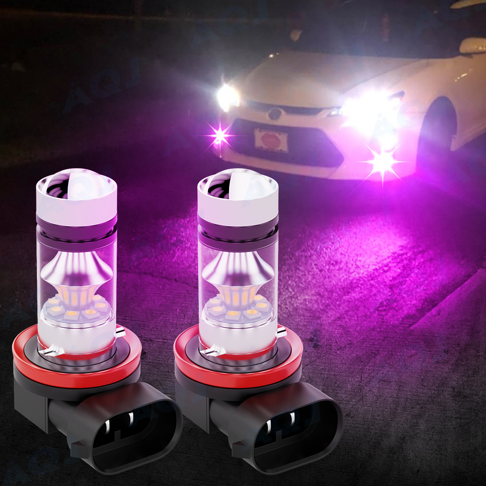 2x Pink Purple H11/H8 LED Fog Driving Lights Foglight DRL Bulb