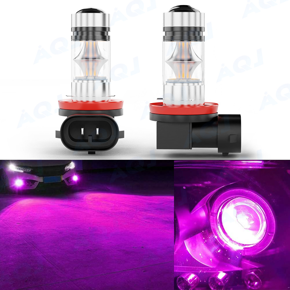 2x Pink Purple H11/H8 LED Fog Driving Lights Foglight DRL Bulb