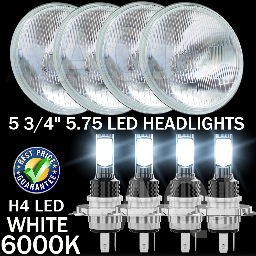 SHYFRULT 5.75” LED Headlight Set (4Pcs) – Fits 1963-1982 Chevy GMC Corvette C1/C2 & More – Chrome Housing