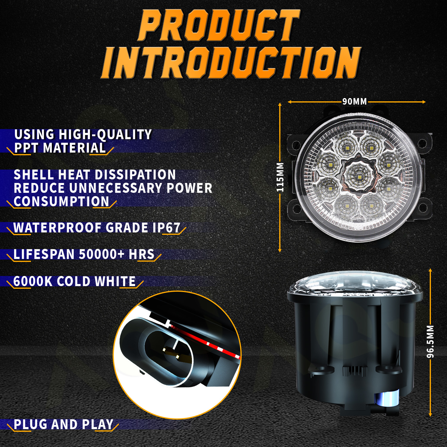 Labwork RH LH Fog Light For 2017-2019 Nissan Pathfinder Clear Lens Wir Labwork RH LH Fog Light For 2017-2019 Nissan Pathfinder Clear Lens Wir