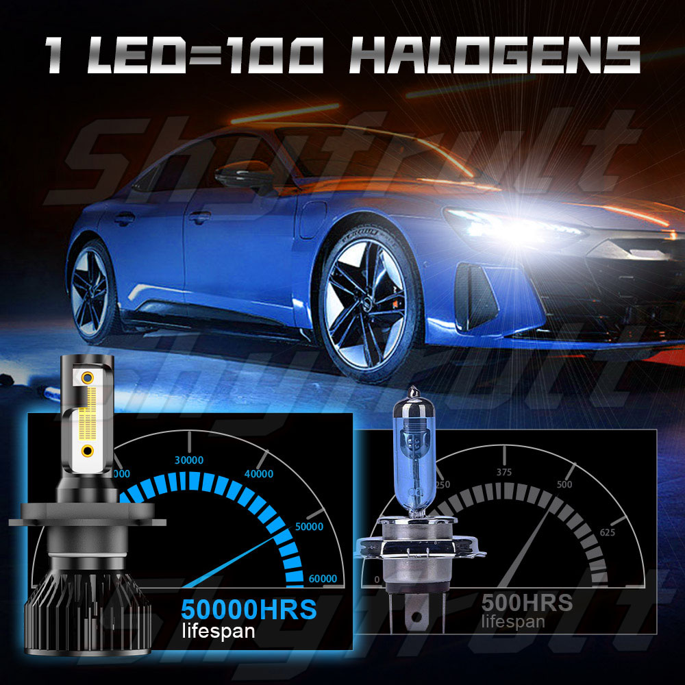 Pair 5x7 / 7x6 LED Projector Headlights With Hi/Lo Beam For Chevy Corvette C4 1984-1996 - 6000K, 4500LM, IP68 - View #4