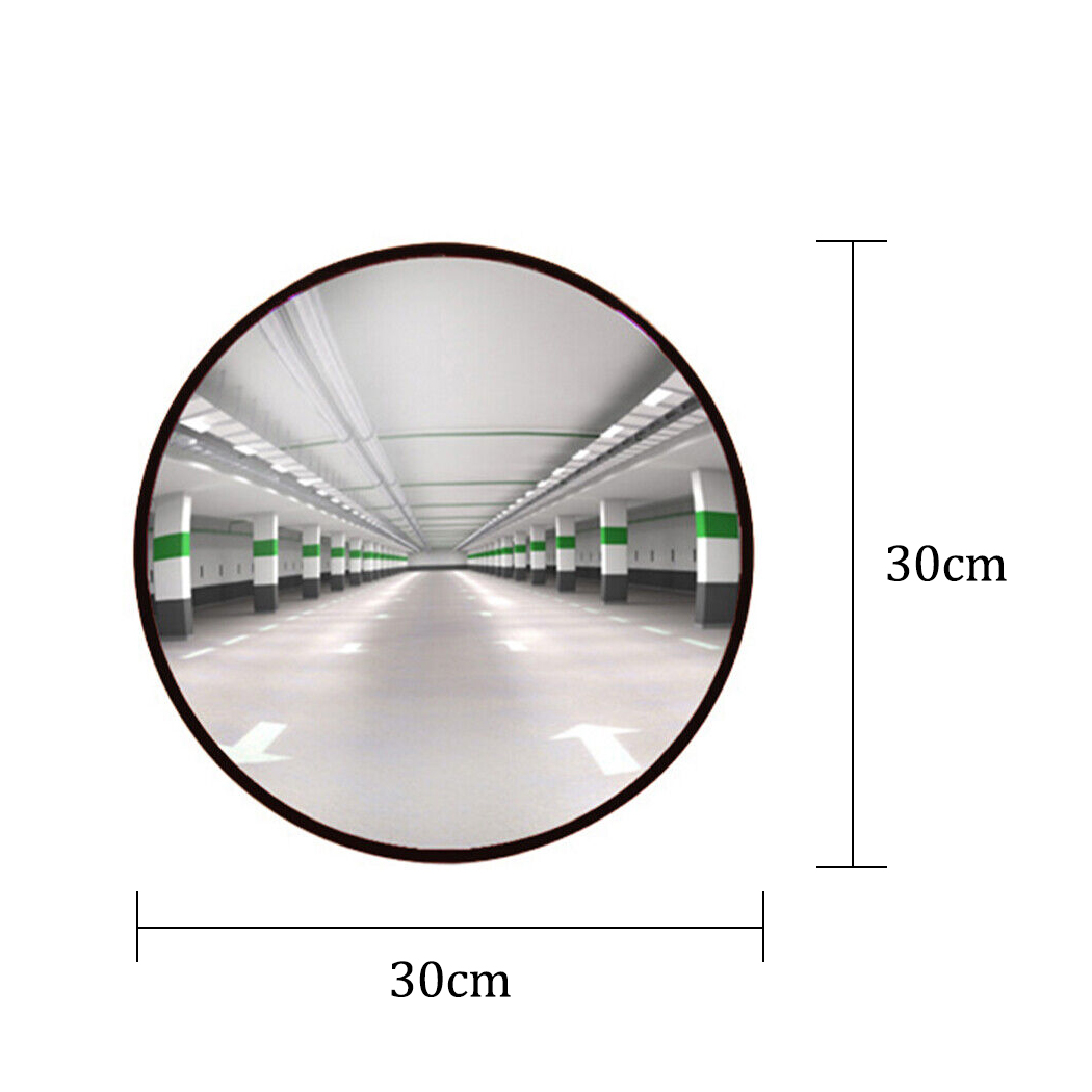 Traffic Safety Mirror Convex Driveway Mirror Convex Road Safety Mirror, Diameter 30cm Wide View Angle,Polycarbonate Unbreakable Traffic Mirror Orange For Blind Spot Security Surveillance With Wall Fix - View #7