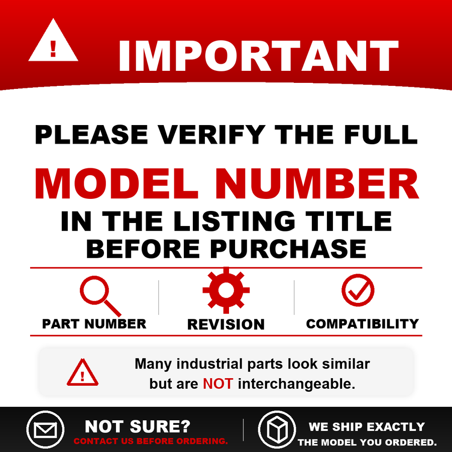 Please verify the full model number in the listing title before purchase